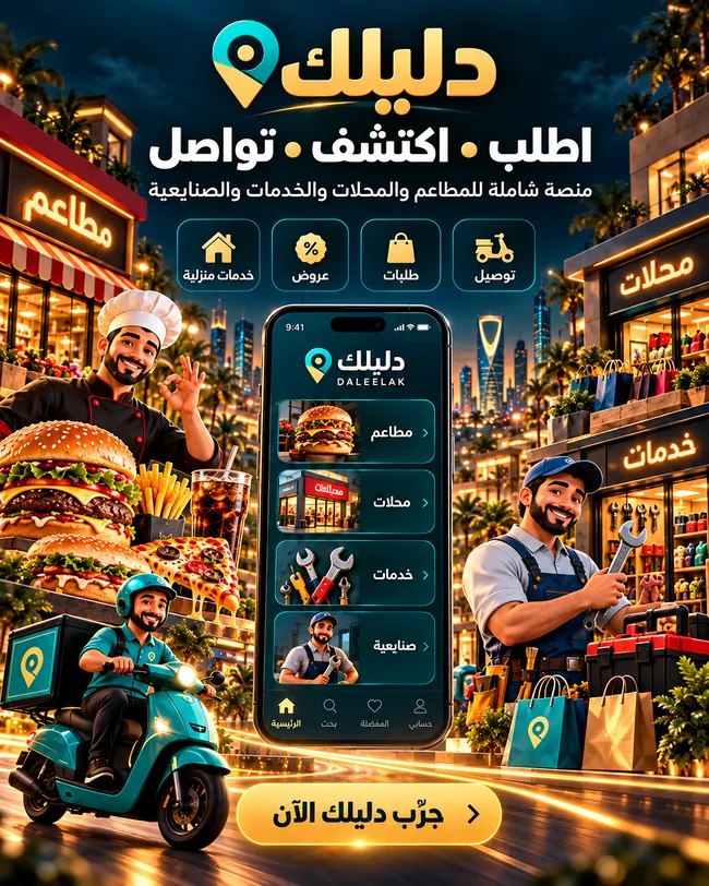 تصور ترويجي لتطبيق دليلك على الموبايل